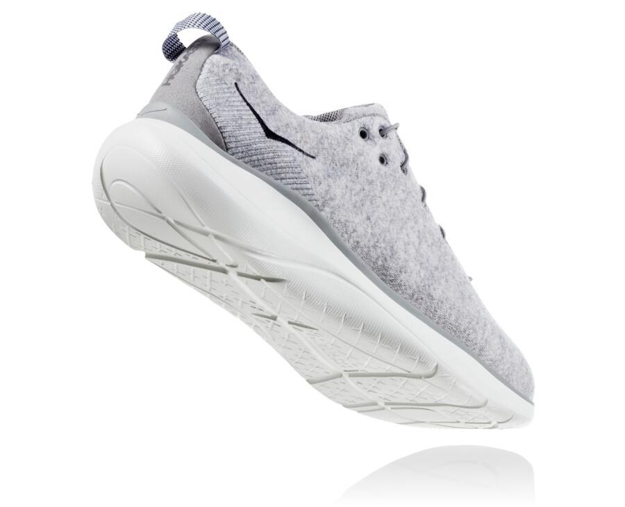 Hoka One One Hupana Flow Wool Löparskor Herr - Grå - LXSTG-4187